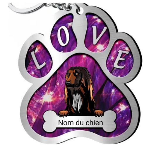 Porte-clés personnalisé en acrylique pour amoureux des chiens de compagnie