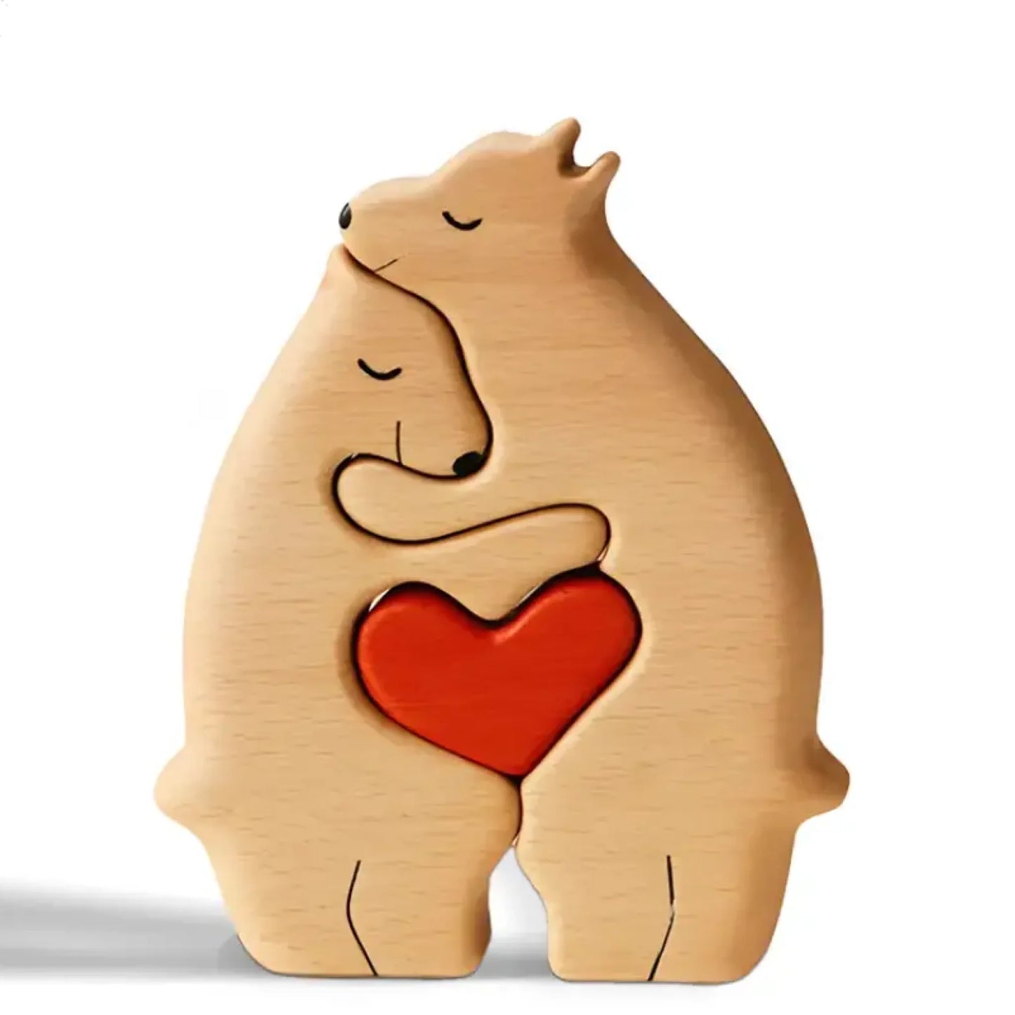 Nous sommes un – Puzzle d'art en bois personnalisé en forme d'ours